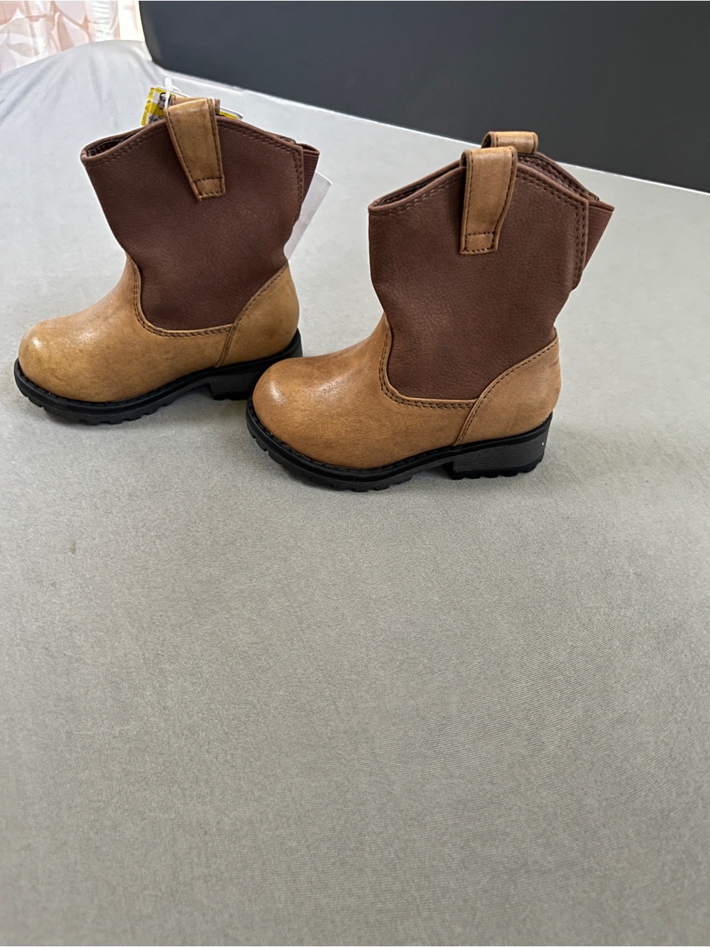 Target Kids Brown Two-Tone Pull-On Cowboy Boots